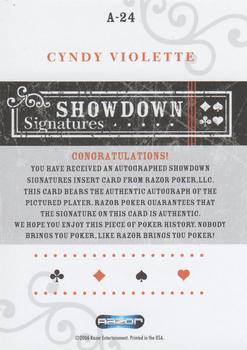 2006 Razor Poker - Showdown Signatures #A-24 Cyndy Violette Back